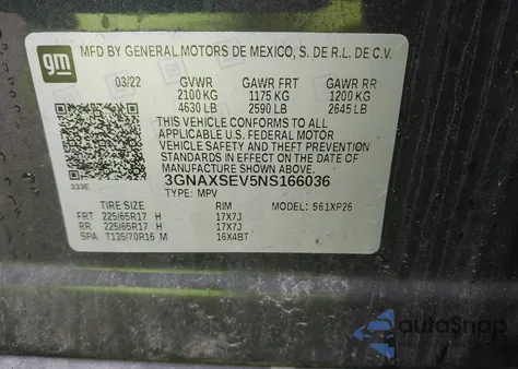 2022 Chevrolet Equinox Awd Ls from USA, damaged, VIN 3GNAXSEV5NS166036